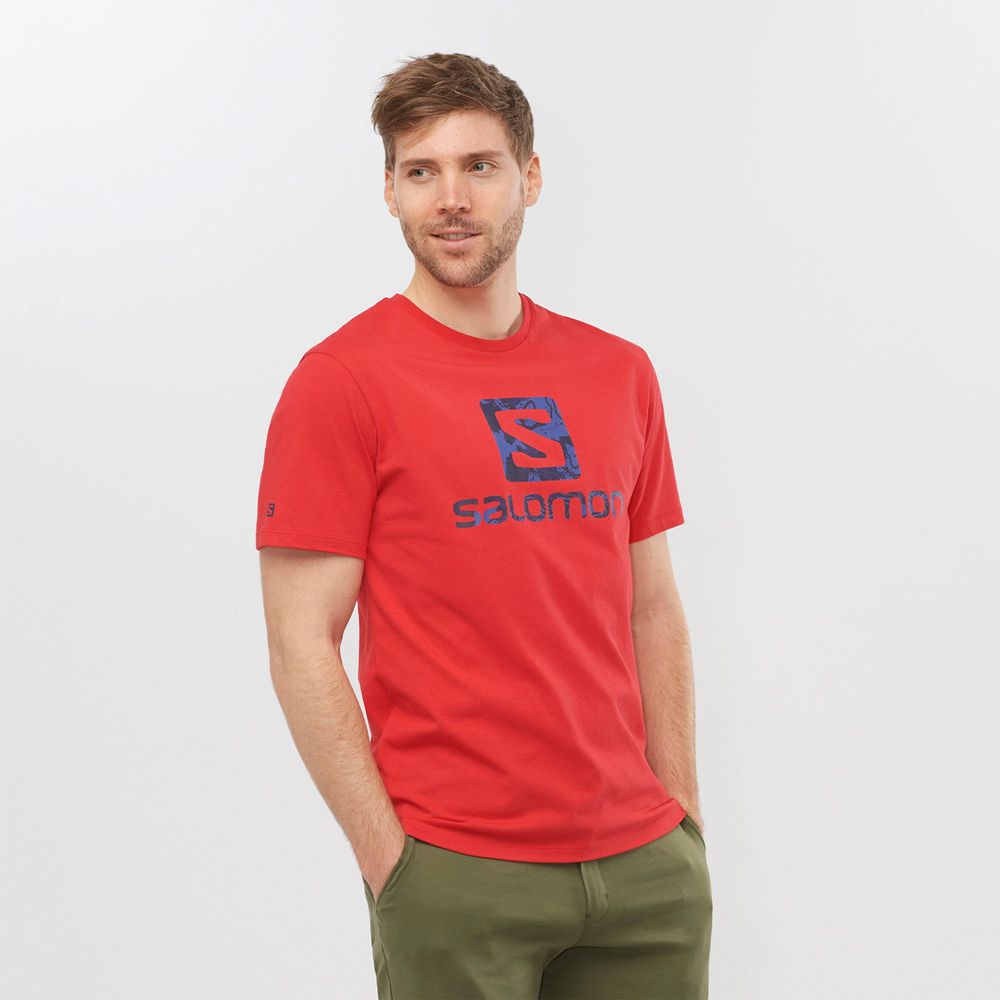 Salomon OUTLIFE LOGO Camisetas Hombre - Rojas - Colombia (92681-BTFJ)